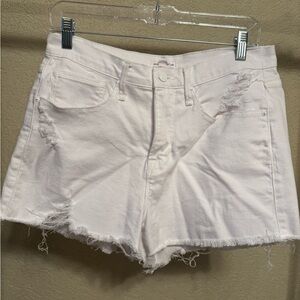 Good American White Distressed Women Shorts